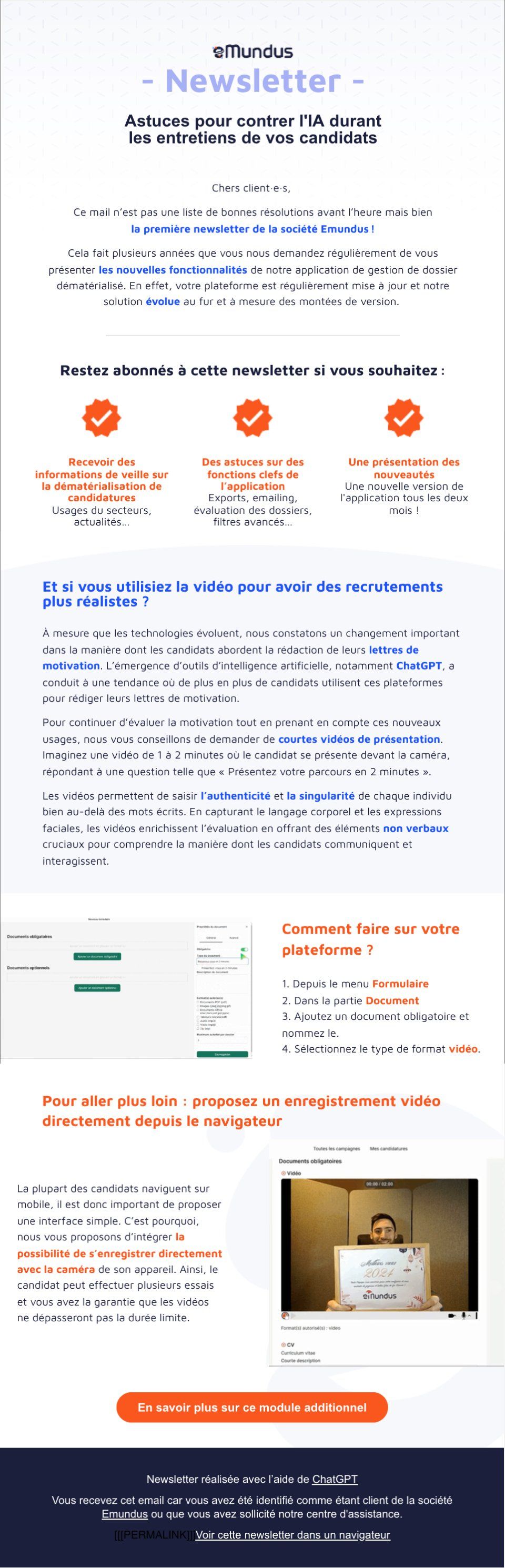 Capture of newsletter n°1