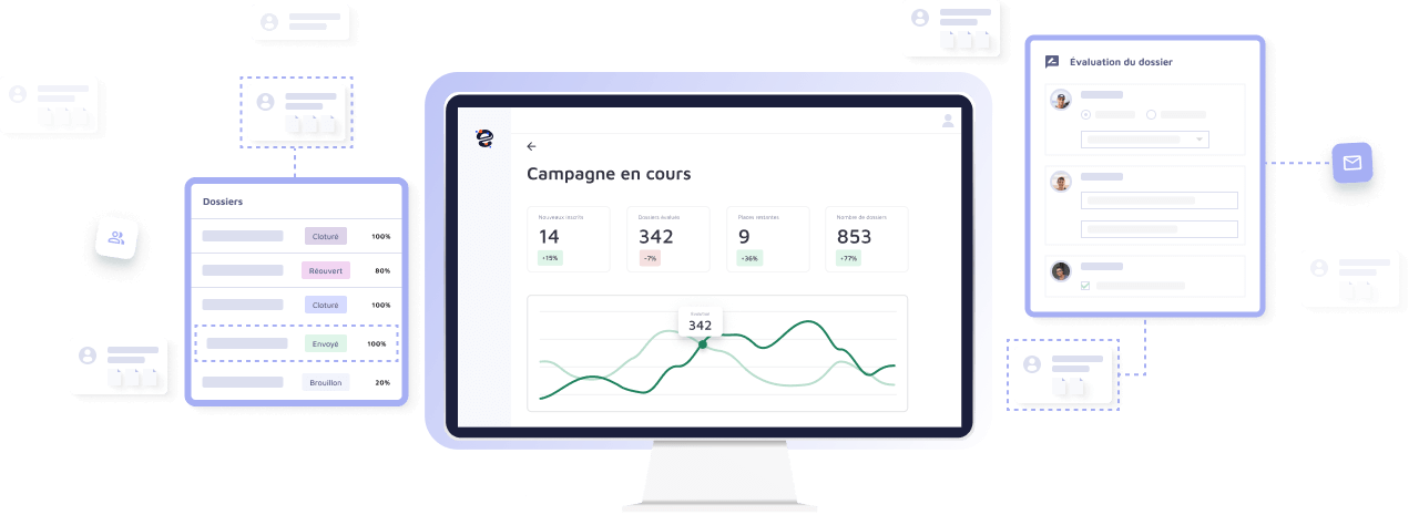 Mockup illustration of how the platform works