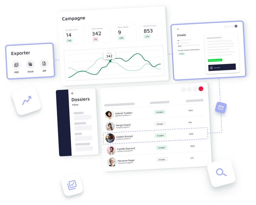 Mockup illustration of the solution&#39;s functionalities